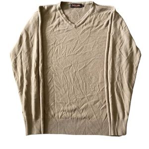 Bossini Mens New‎ Wool Blend Sweater Large V-Neck Pullover